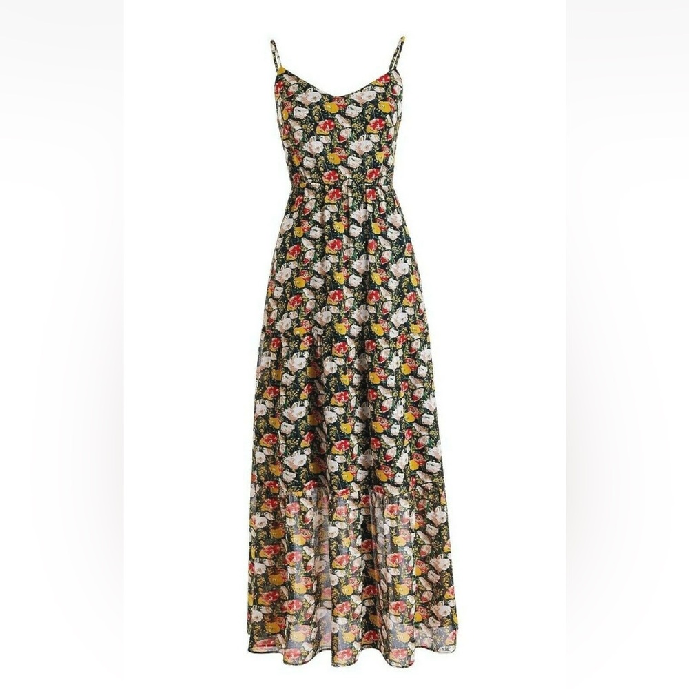 J.crew mercantile chiffon tiered floral maxi dress 6